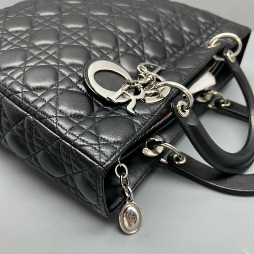 Dior Large Lady Dior Calfskin Black