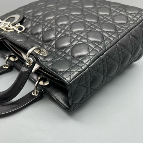 Dior Large Lady Dior Calfskin Black