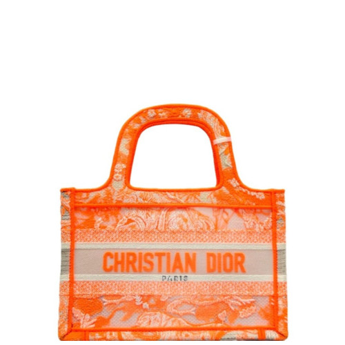 Dior Mini Book Tote Canvas Orange Grey Dior Mini Book Tote Canvas Orange Grey