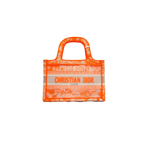 Dior Mini Book Tote Canvas Orange Grey Dior Mini Book Tote Canvas Orange Grey