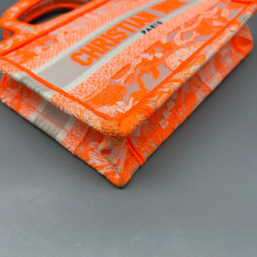 Dior Mini Book Tote Canvas Orange Grey Dior Mini Book Tote Canvas Orange Grey