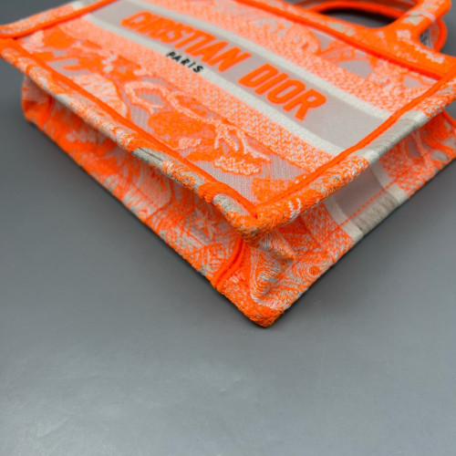 Dior Mini Book Tote Canvas Orange Grey Dior Mini Book Tote Canvas Orange Grey