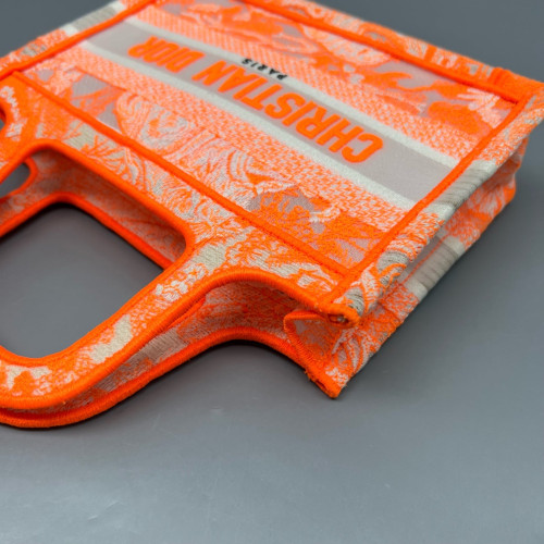 Dior Mini Book Tote Canvas Orange Grey Dior Mini Book Tote Canvas Orange Grey