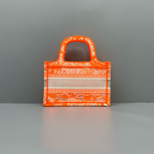 Dior Mini Book Tote Canvas Orange Grey Dior Mini Book Tote Canvas Orange Grey