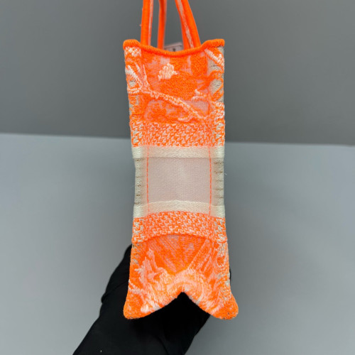 Dior Mini Book Tote Canvas Orange Grey Dior Mini Book Tote Canvas Orange Grey