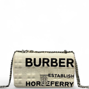 Burberry Small Lola Crossbody Bag Calfskin Beige Black