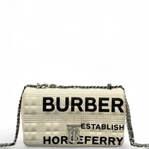 Burberry Small Lola Crossbody Bag Calfskin Beige Black