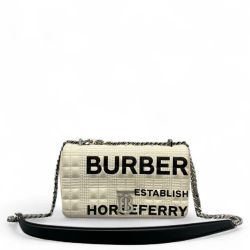 Burberry Small Lola Crossbody Bag Calfskin Beige Black