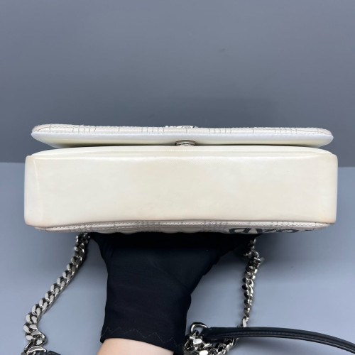 Burberry Small Lola Crossbody Bag Calfskin Beige Black