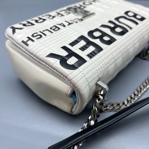 Burberry Small Lola Crossbody Bag Calfskin Beige Black