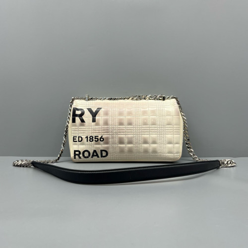 Burberry Small Lola Crossbody Bag Calfskin Beige Black