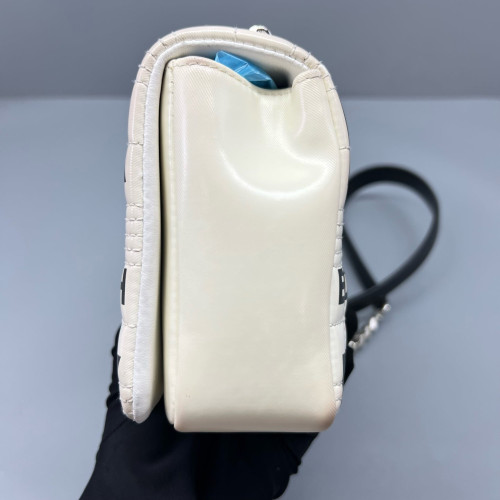 Burberry Small Lola Crossbody Bag Calfskin Beige Black