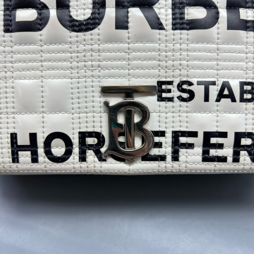 Burberry Small Lola Crossbody Bag Calfskin Beige Black