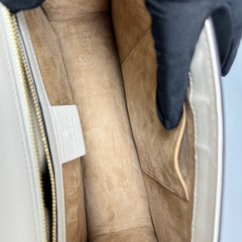 Gucci Web Small Sylvie Shoulder Bag Calfskin White