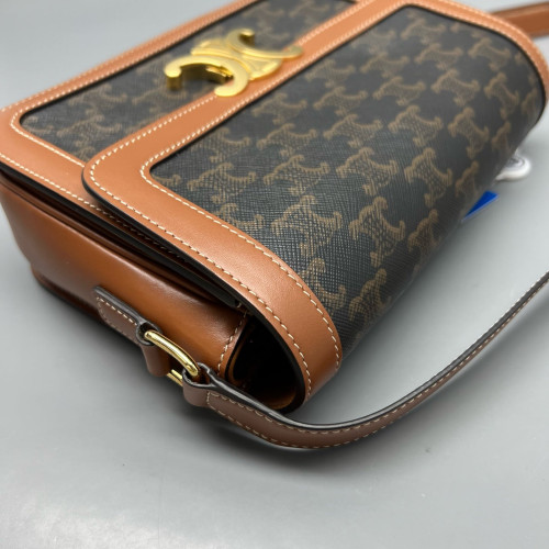 Celine Medium Triomphe Shoulder Bag Triomphe Brown Tan