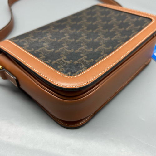 Celine Medium Triomphe Shoulder Bag Triomphe Brown Tan