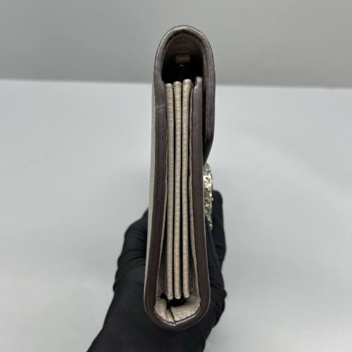Gucci Mini Dionysus Chain Wallet Calfskin Grey