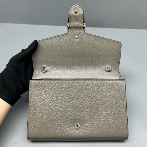 Gucci Mini Dionysus Chain Wallet Calfskin Grey