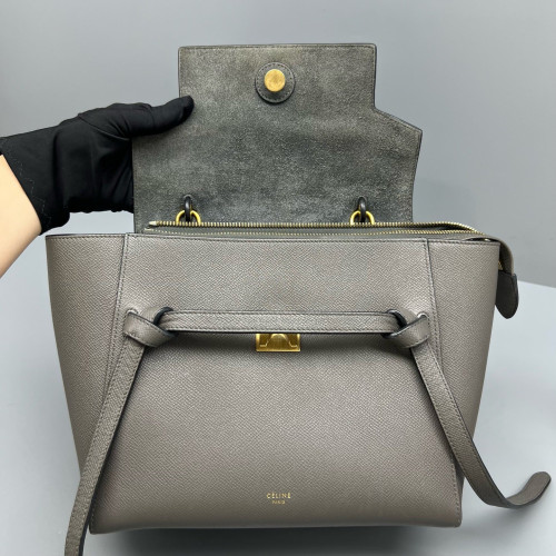Celine Micro Belt Bag Grained Calfskin Grey