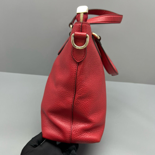 Gucci Bamboo Bamboo Chain Shoulder Bag Calfskin Red