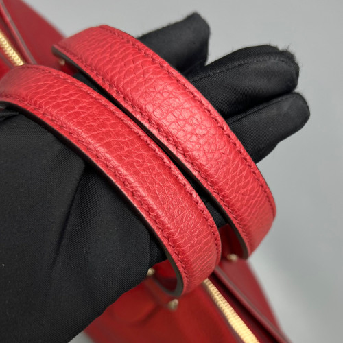 Gucci Bamboo Bamboo Chain Shoulder Bag Calfskin Red