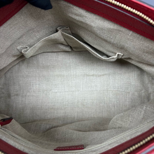 Gucci Bamboo Bamboo Chain Shoulder Bag Calfskin Red