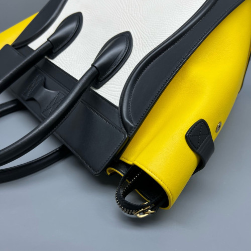 Celine Mini Luggage Calfskin Black White Yellow