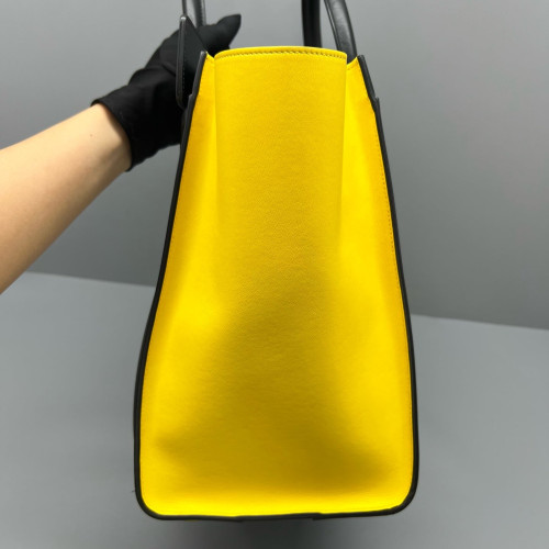 Celine Mini Luggage Calfskin Black White Yellow