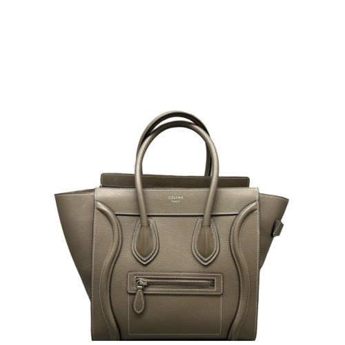 Celine Micro Luggage Grained Calfskin Grey