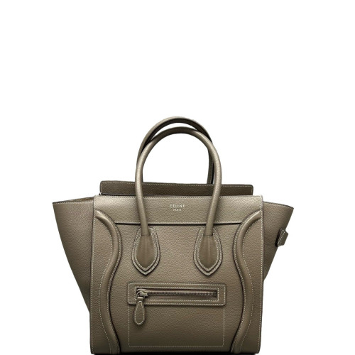 Celine Micro Luggage Grained Calfskin Grey