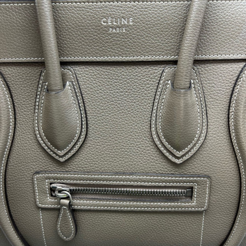 Celine Micro Luggage Grained Calfskin Grey