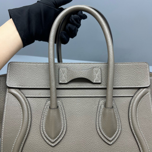 Celine Micro Luggage Grained Calfskin Grey