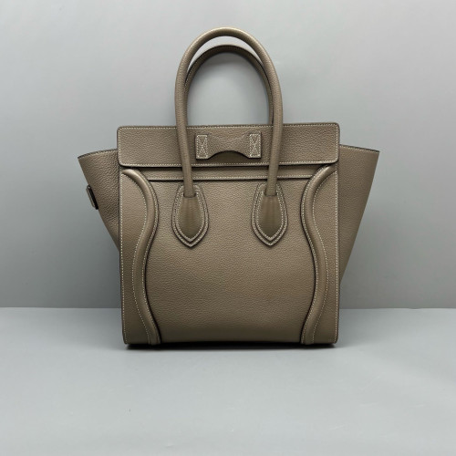 Celine Micro Luggage Grained Calfskin Grey