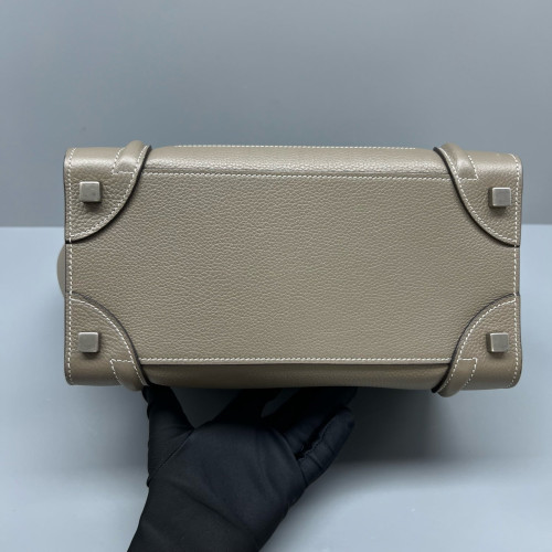 Celine Micro Luggage Grained Calfskin Grey