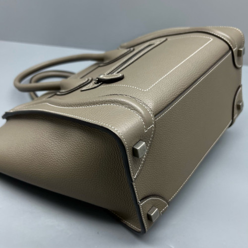 Celine Micro Luggage Grained Calfskin Grey
