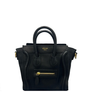 Celine Nano Luggage Calfskin Black