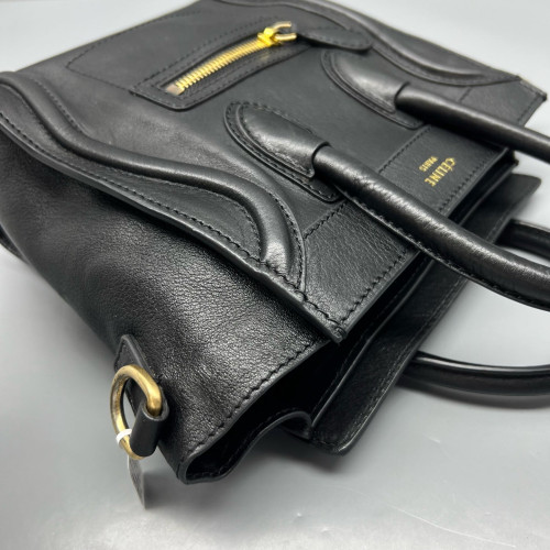 Celine Nano Luggage Calfskin Black