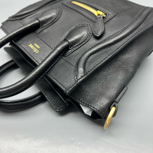 Celine Nano Luggage Calfskin Black