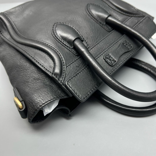 Celine Nano Luggage Calfskin Black