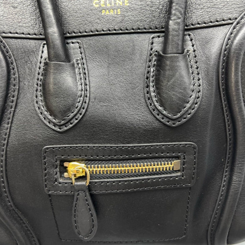 Celine Nano Luggage Calfskin Black