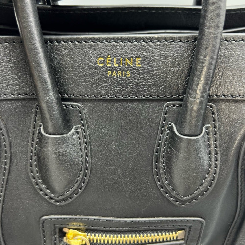 Celine Nano Luggage Calfskin Black