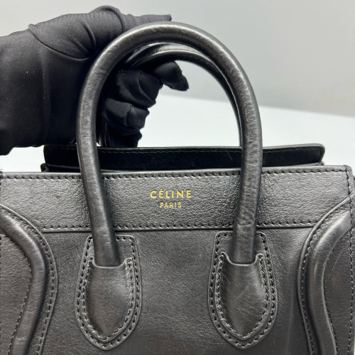 Celine Nano Luggage Calfskin Black