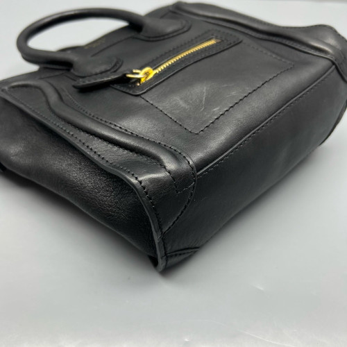 Celine Nano Luggage Calfskin Black