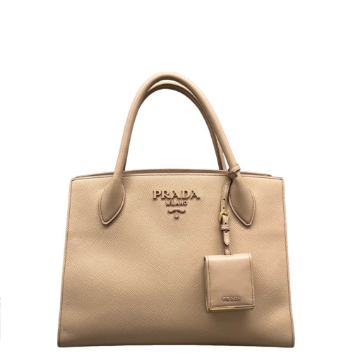 Prada Large Monochrome Tote Saffiano Calfskin Nude Pink