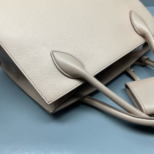Prada Large Monochrome Tote Saffiano Calfskin Nude Pink