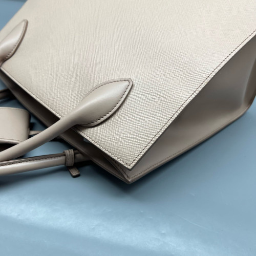 Prada Large Monochrome Tote Saffiano Calfskin Nude Pink