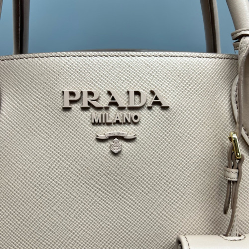 Prada Large Monochrome Tote Saffiano Calfskin Nude Pink