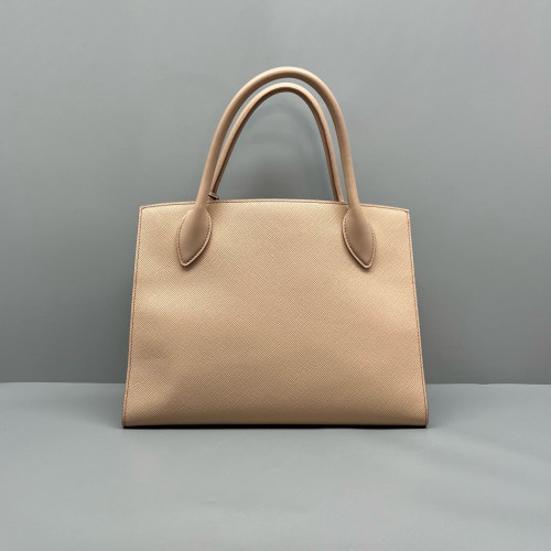 Prada Large Monochrome Tote Saffiano Calfskin Nude Pink