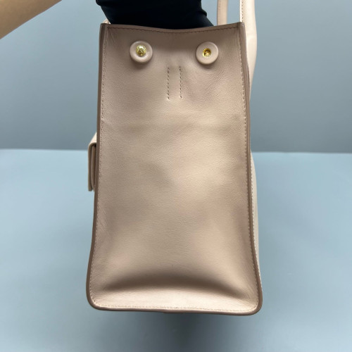 Prada Large Monochrome Tote Saffiano Calfskin Nude Pink