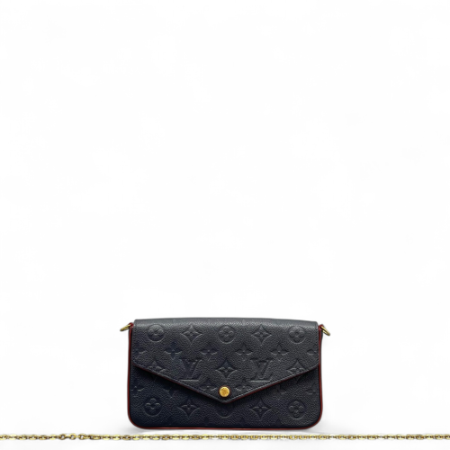 Louis Vuitton Pochette Felicie Chain Wallet Monogram Empreinte Blue